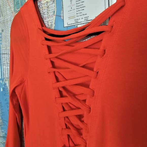 3 for $30! SALE Venus Ted Lace Up Back 3/4 Sleeve Knee-Length Bodycon Dress - Picture 4 of 11